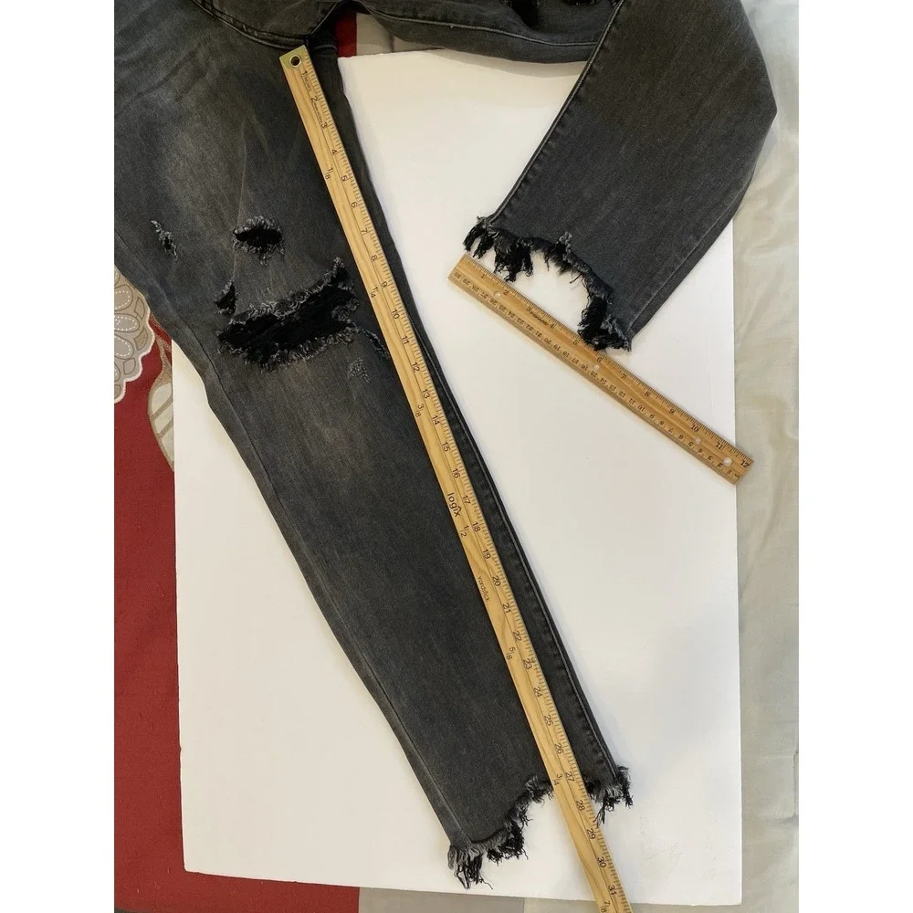 NEW Judy Blue Boyfriend Fit Jeans Womens 7/28 Black Stretch High Waist JB82296BK - Picture 9 of 9